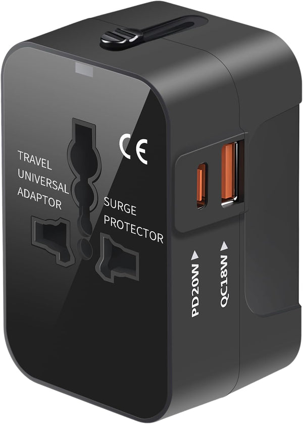 Universal Travel Adapter with 2 PD20W USB-C & 2 QC18W USB-A Ports